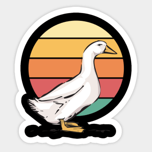 Duck Retro Vintage Sunset Sticker